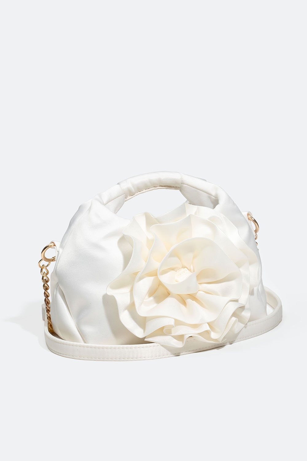 Hvid taske med blomst i gruppen Tasker / Skuldertasker hos Glitter (172001153000)