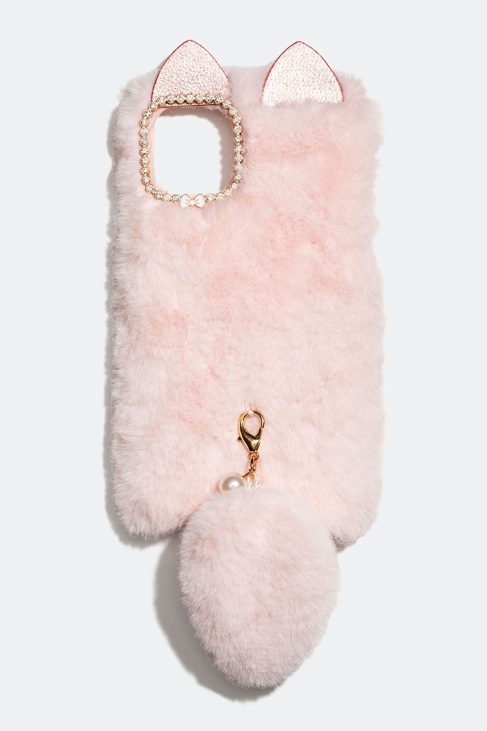 Pink fluffy mobilcover med ører og hale, iPhone 11/XR i gruppen Accessories / Mobiltilbehør / Mobilcovers / iPhone 11 / XR hos Glitter (174000385111)
