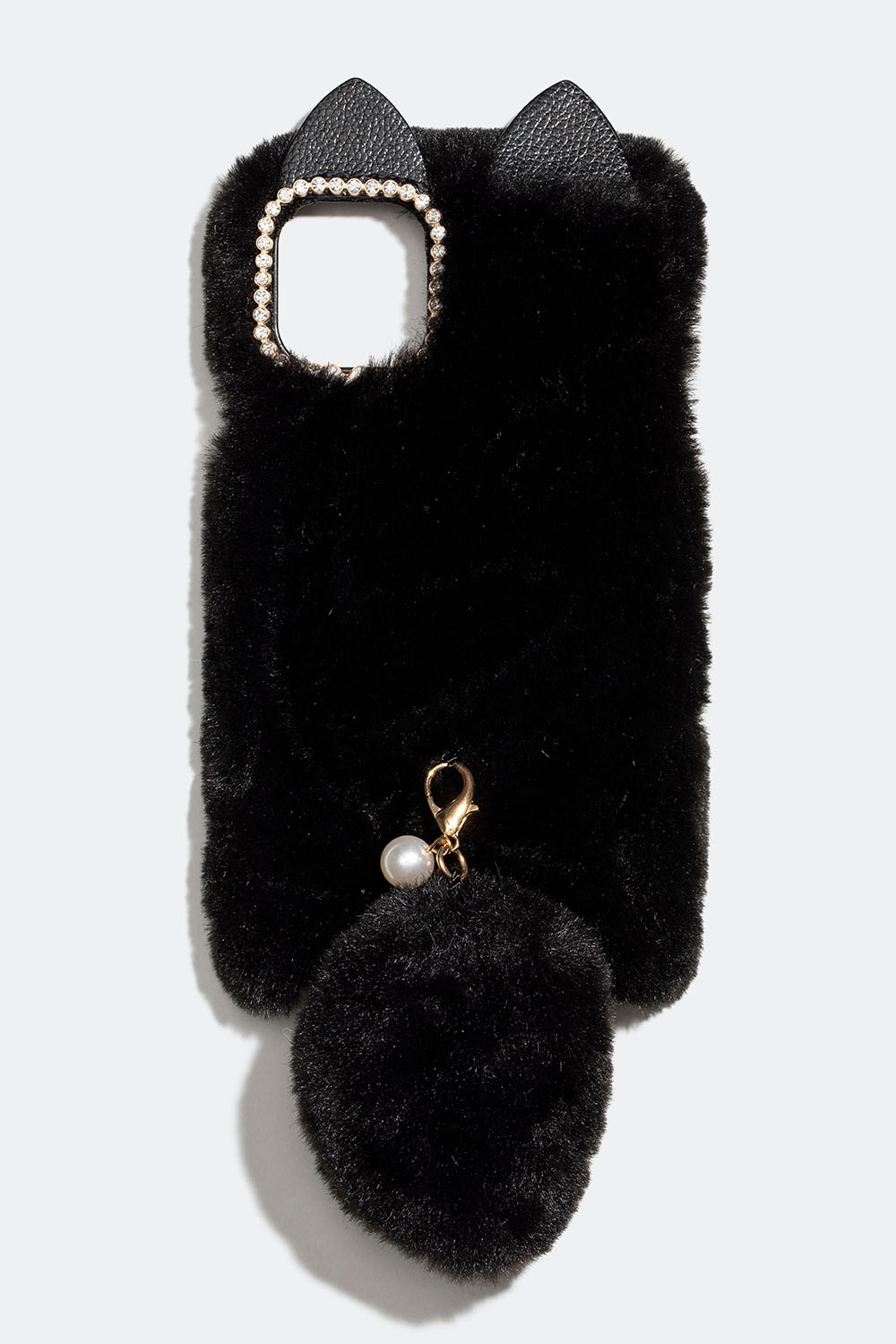 Sort fluffy mobiltelefon cover med ører og hale, iPhone 11/XR i gruppen Accessories / Mobiltilbehør / Mobilcovers / iPhone 11 / XR hos Glitter (174000389011)