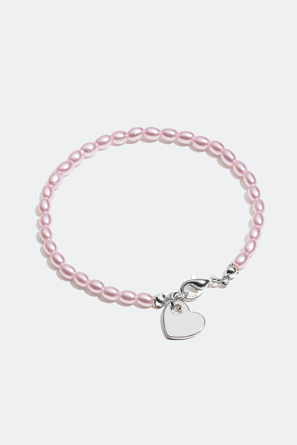 Armbånd med rosa perler og hjerte i gruppen Smykker / Armbånd / Tynde hos Glitter (251000975102)