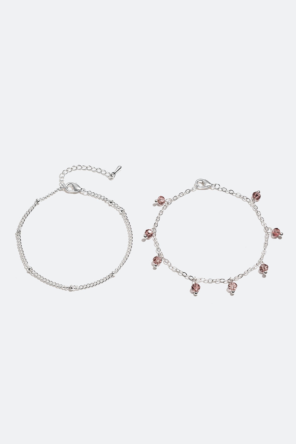 Kædearmbånd med lilla perler, 2-pak i gruppen Smykker / Armbånd / Flerpak hos Glitter (251000986501)