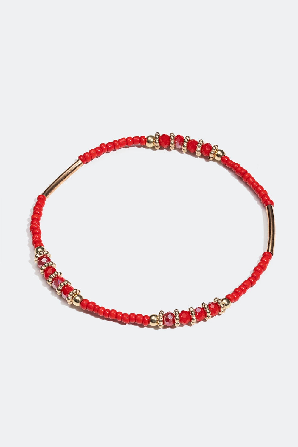 Elastisk armbånd med røde perler i gruppen Smykker / Armbånd / Tynde hos Glitter (251001116002)