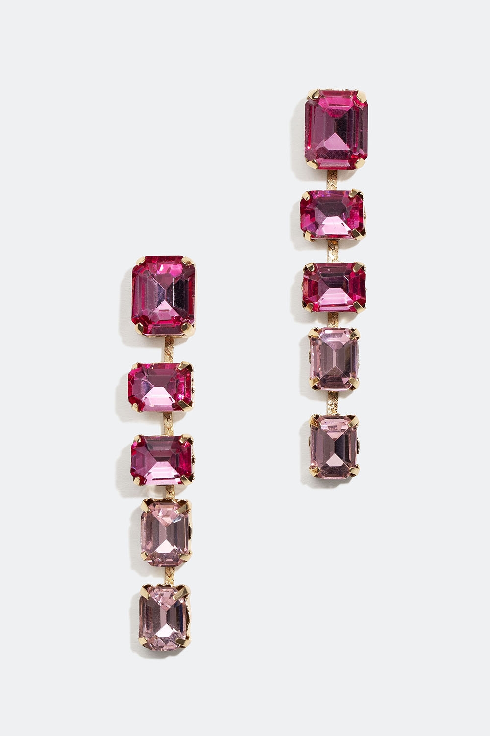 Lange øreringe med rosa glassten i gruppen Smykker / Øreringe hos Glitter (253005955502)