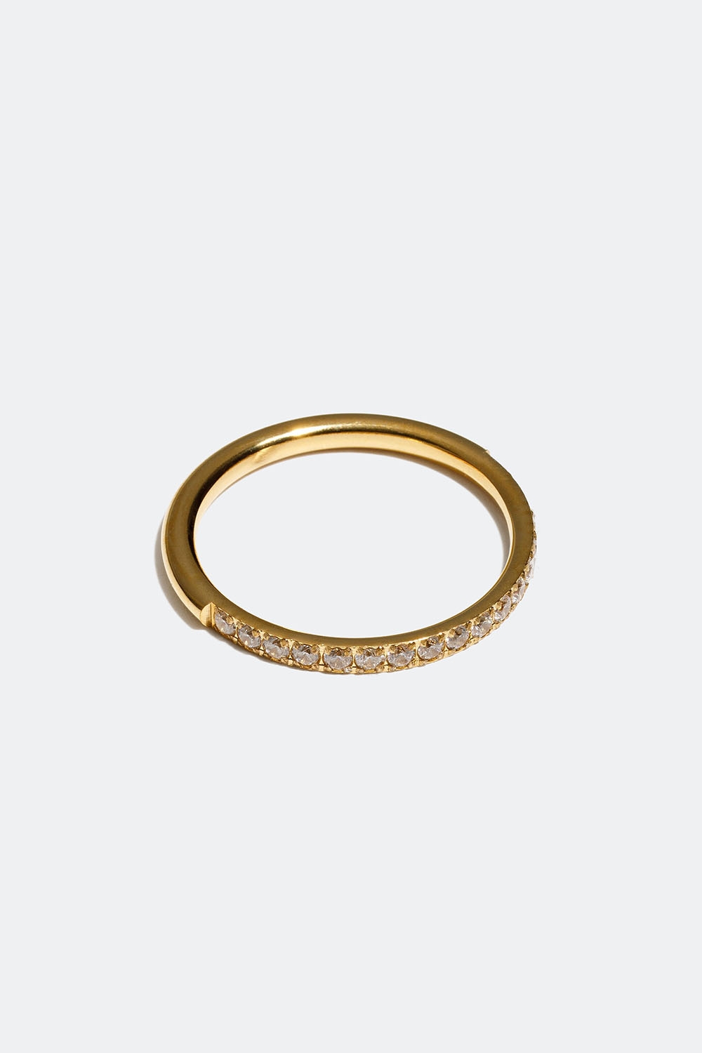 Smal ring i stål med 18k guld med Cubic Zirconia i gruppen Smykker / Ringe / Tynde hos Glitter (256000732)