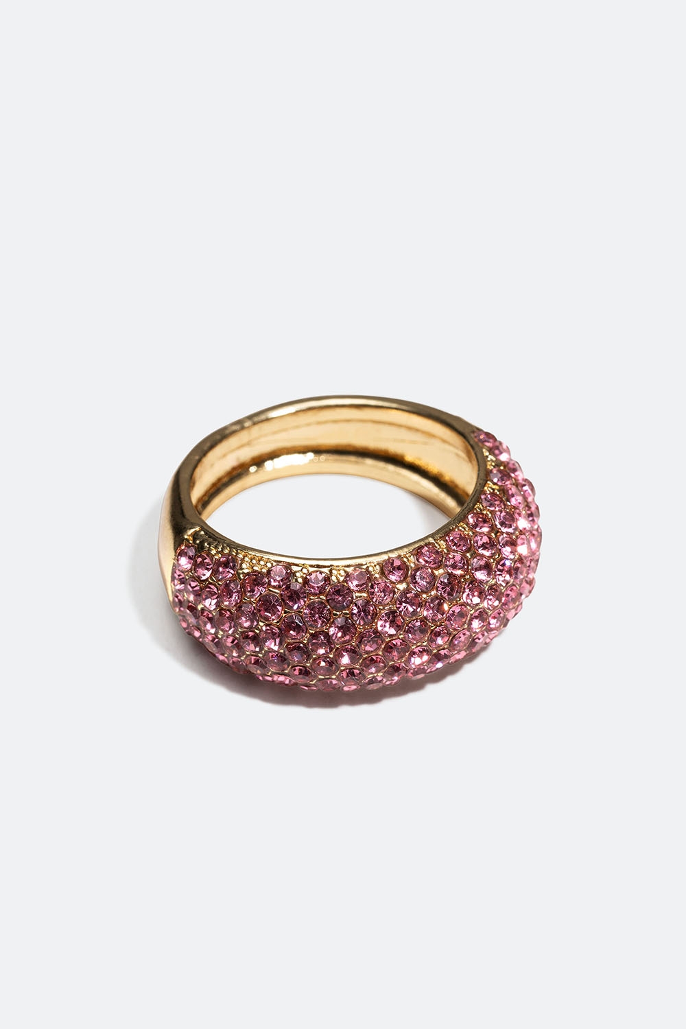 Chunky ring med lyserøde glassten i gruppen Smykker / Ringe / Similiringe hos Glitter (25600097)