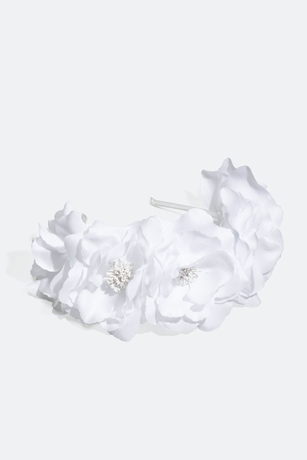 Diadem med store hvide blomster i gruppen Håraccessories / Hårbøjler / Brede hos Glitter (336000553000)