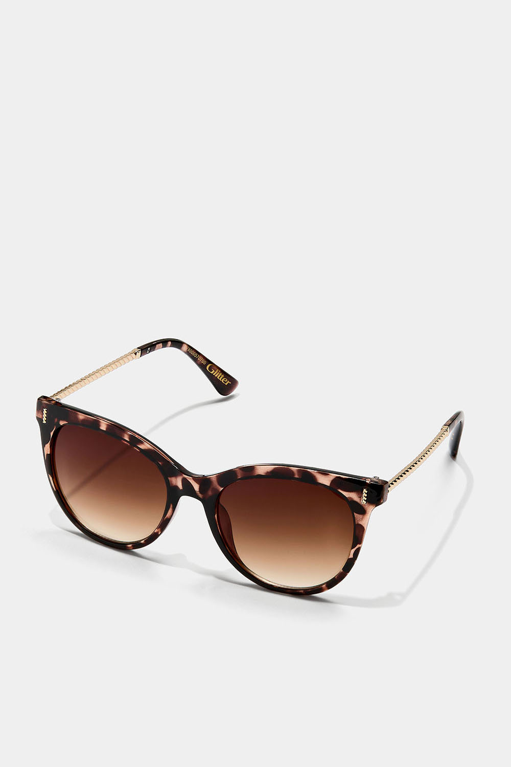 Skildpaddemønstrede solbriller med snoet metalstel