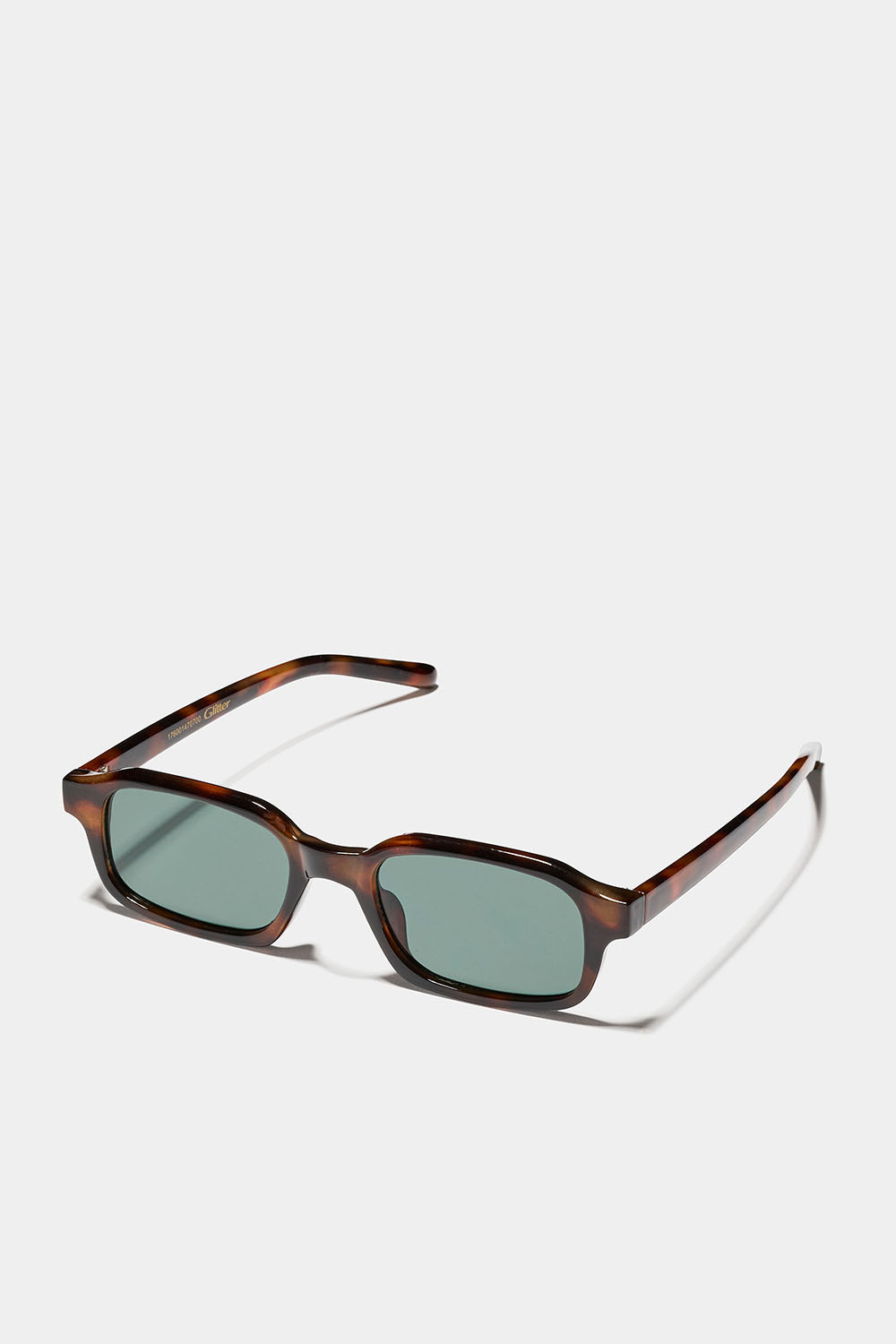 Brune rektangulære solbriller med smalle stænger