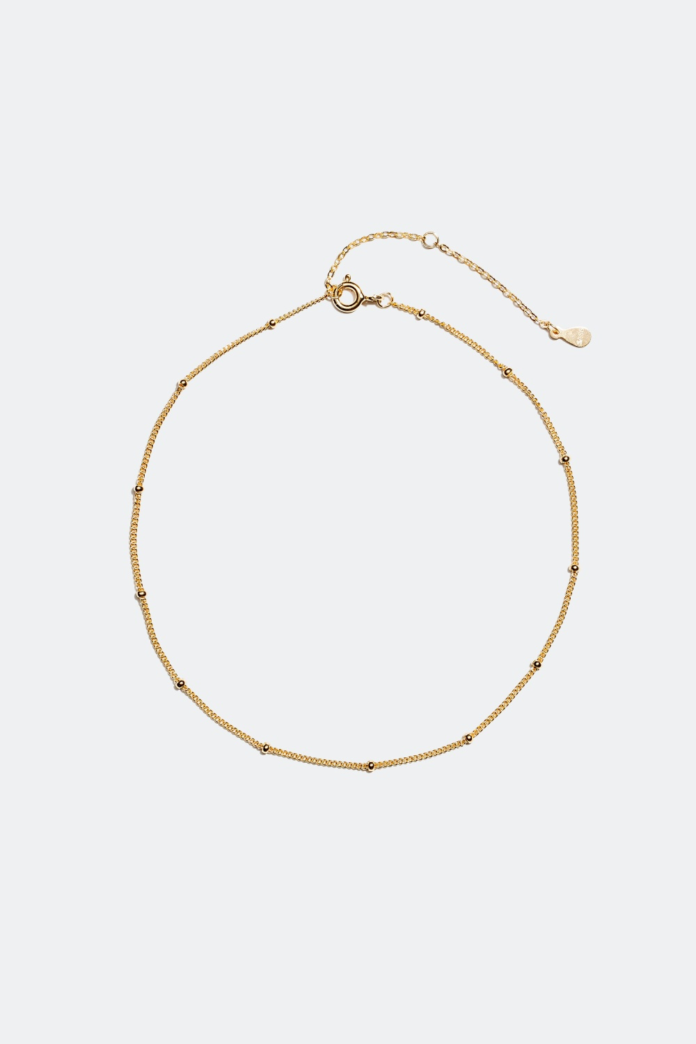 Ankelkæde med dekorative kugler forgyldt med 18 kt. guld