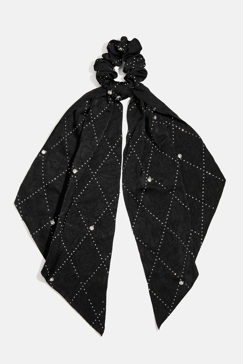 Scrunchie tail med små nitter og sten