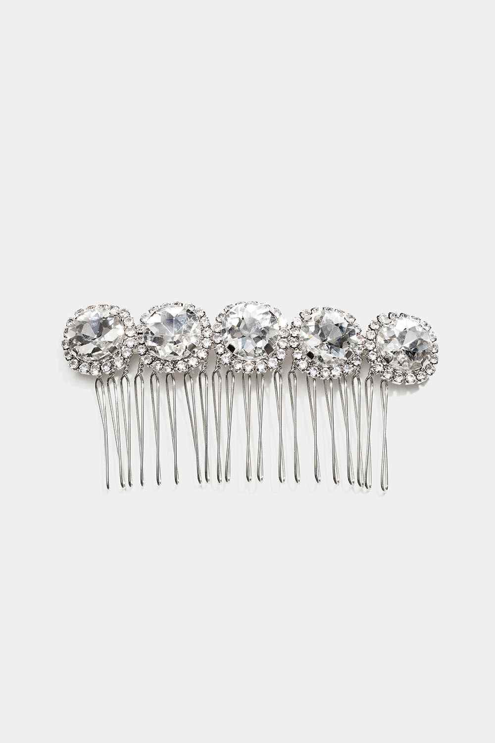 Hårkam med store glassten og rhinsten
