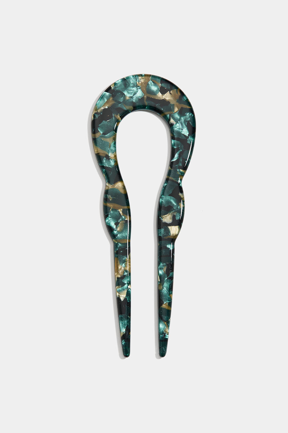 U-formet fransk hårnål, grønmeleret