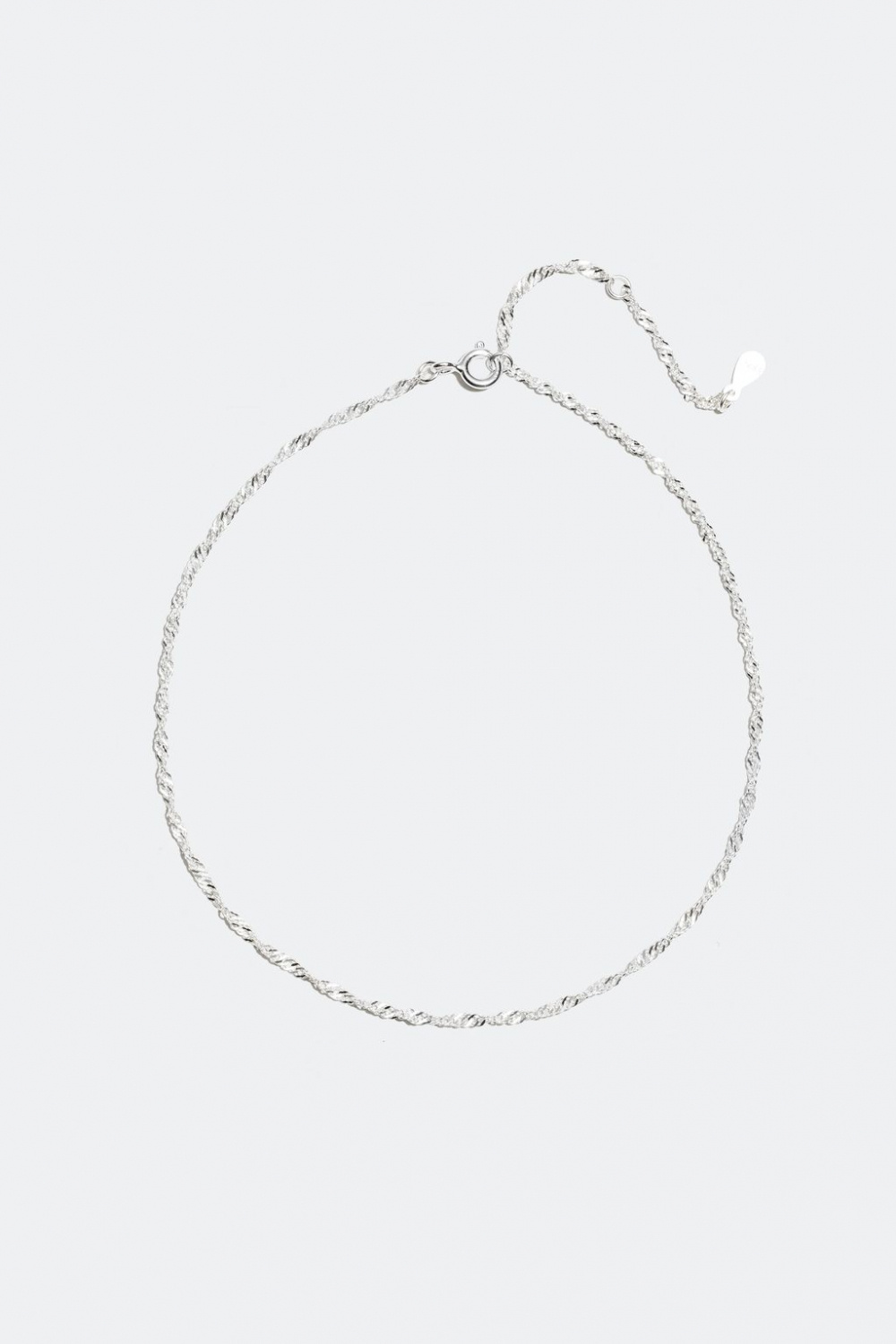 Ankelkæde i sølv, snoet